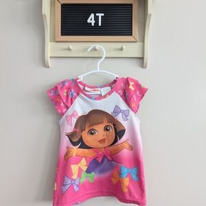 Nickelodeon Pink Kids Shirt with Dora and Bows